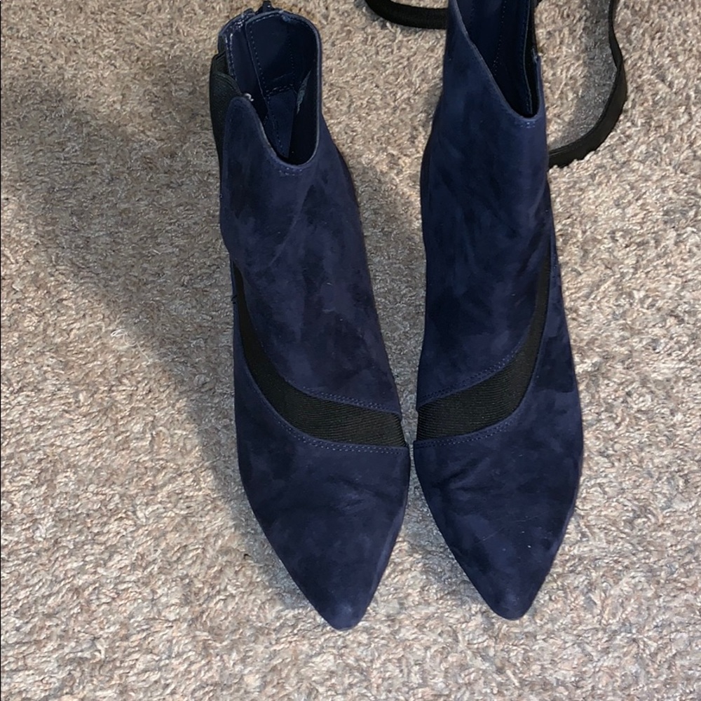 Navy ankle booties